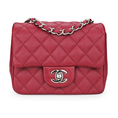 Chanel MINI FLAP Red Caviar 17B 